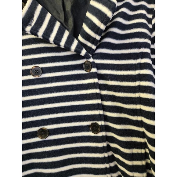 Land's End Fleece Peacoat Dark Navy and White Size L - Picture 5 of 12